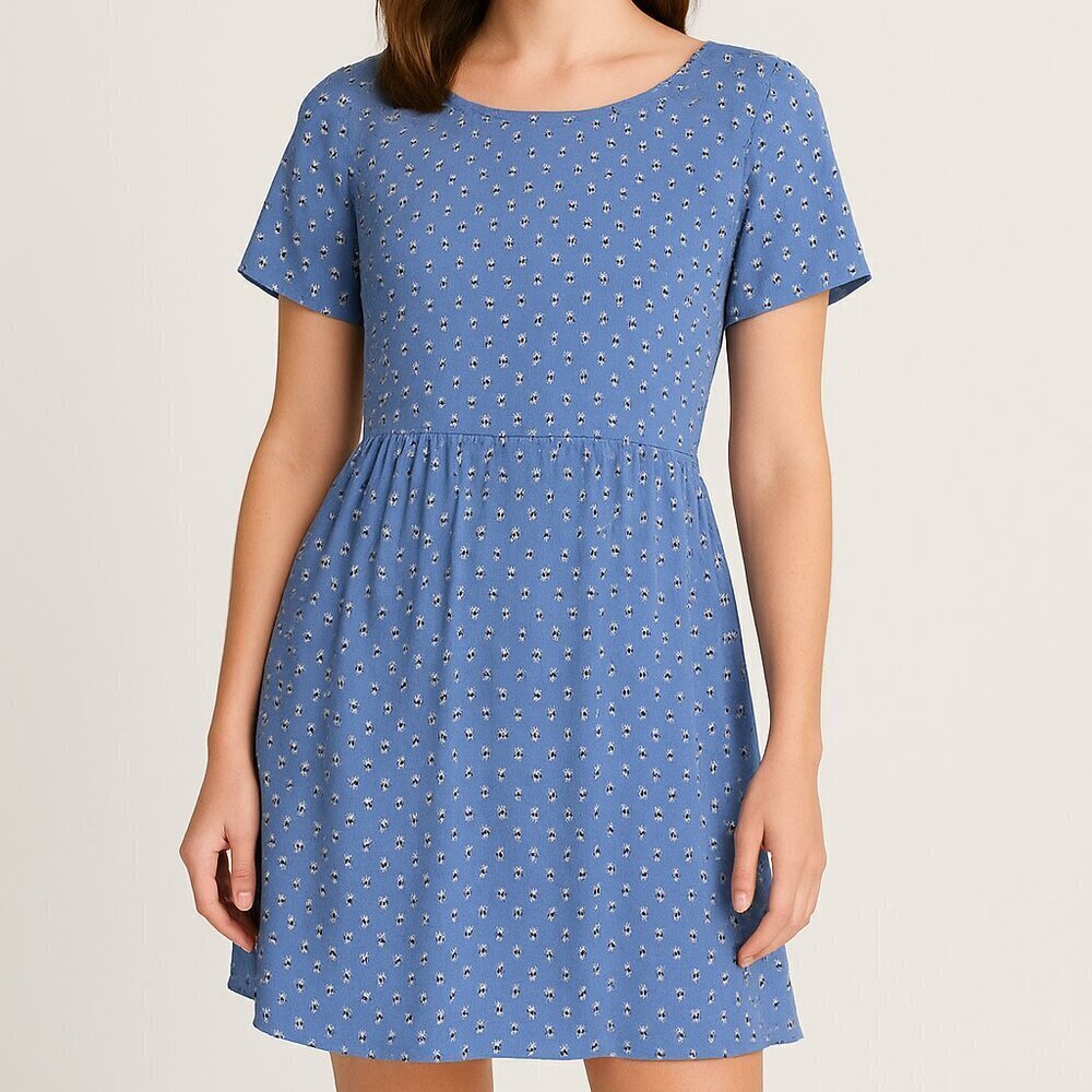 Donna Ricco New York Blue Floral Pleated Mini Dress Size 4
